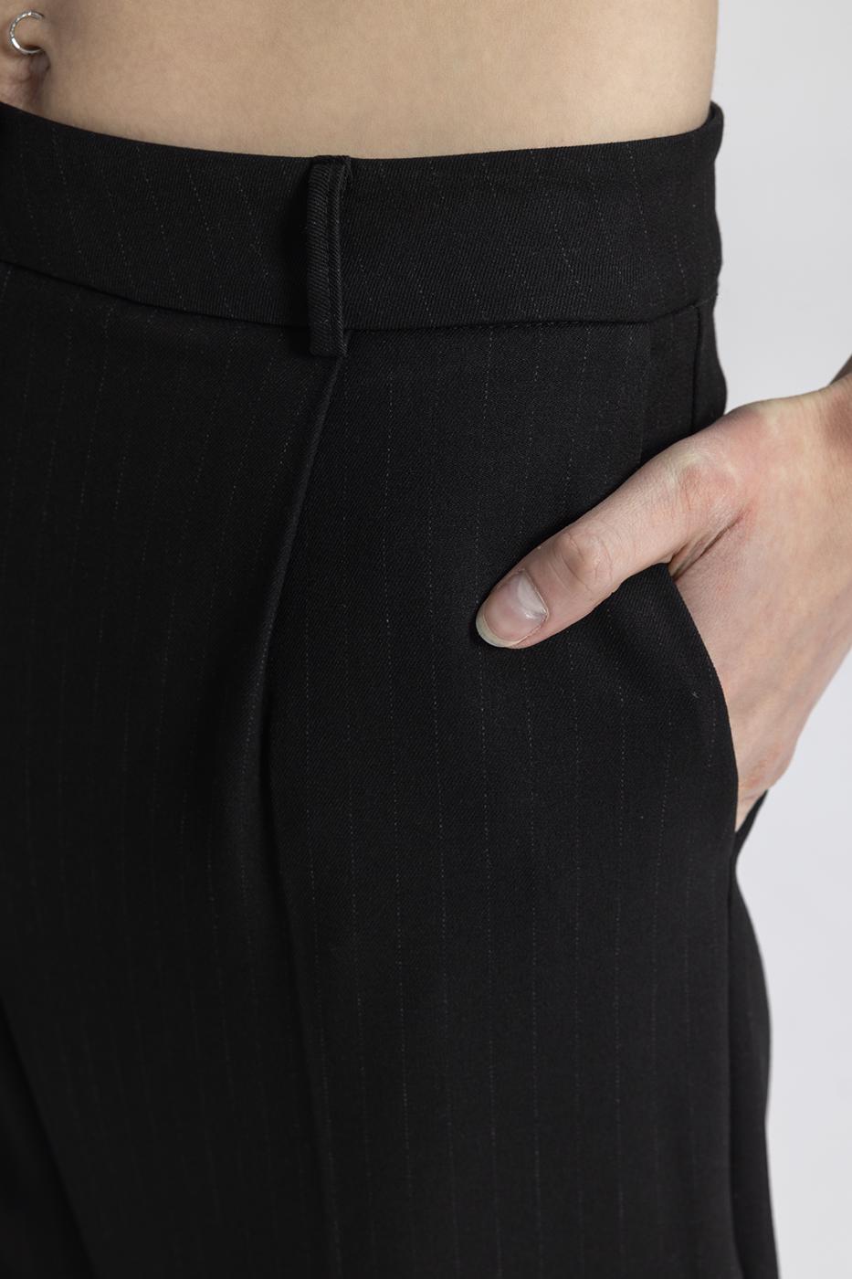 Baggy Fabric Trousers Black