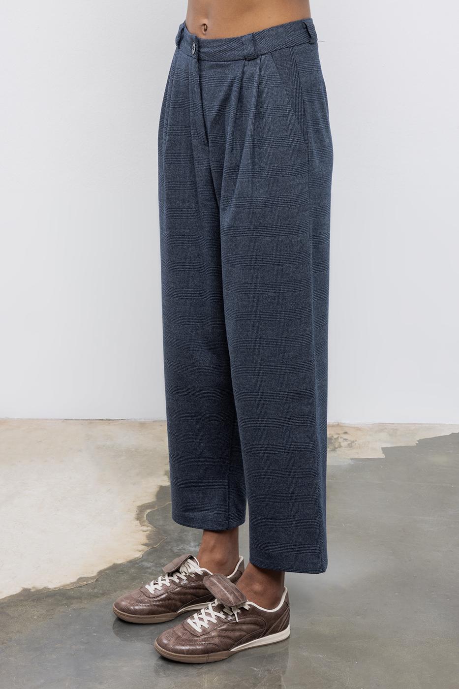 Baggy Fabric Trousers Navy