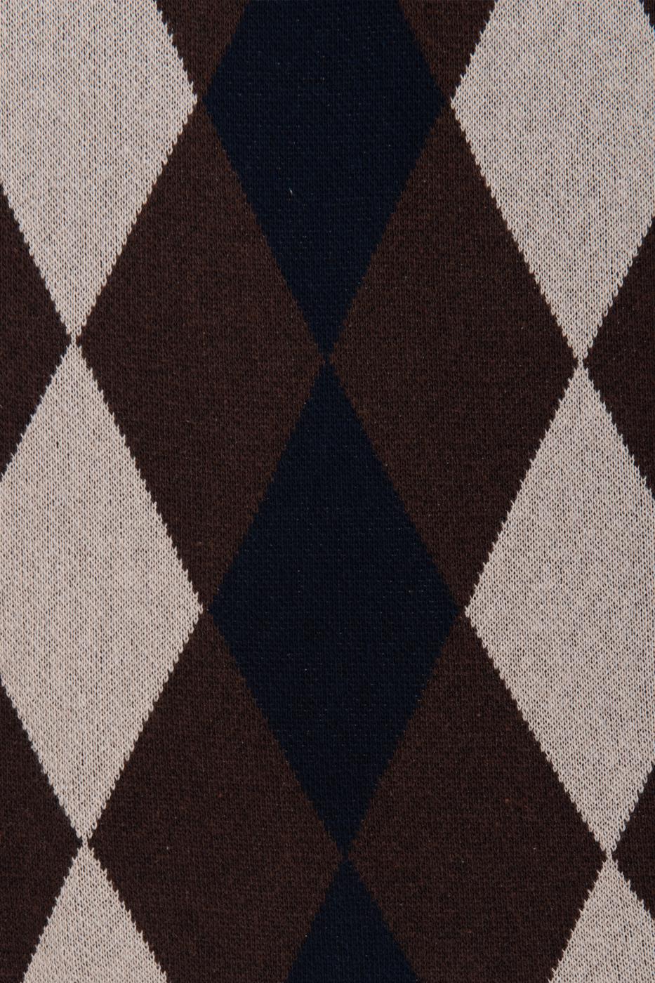 Baklava Patterned Midi Pencil Knit Skirt Brown