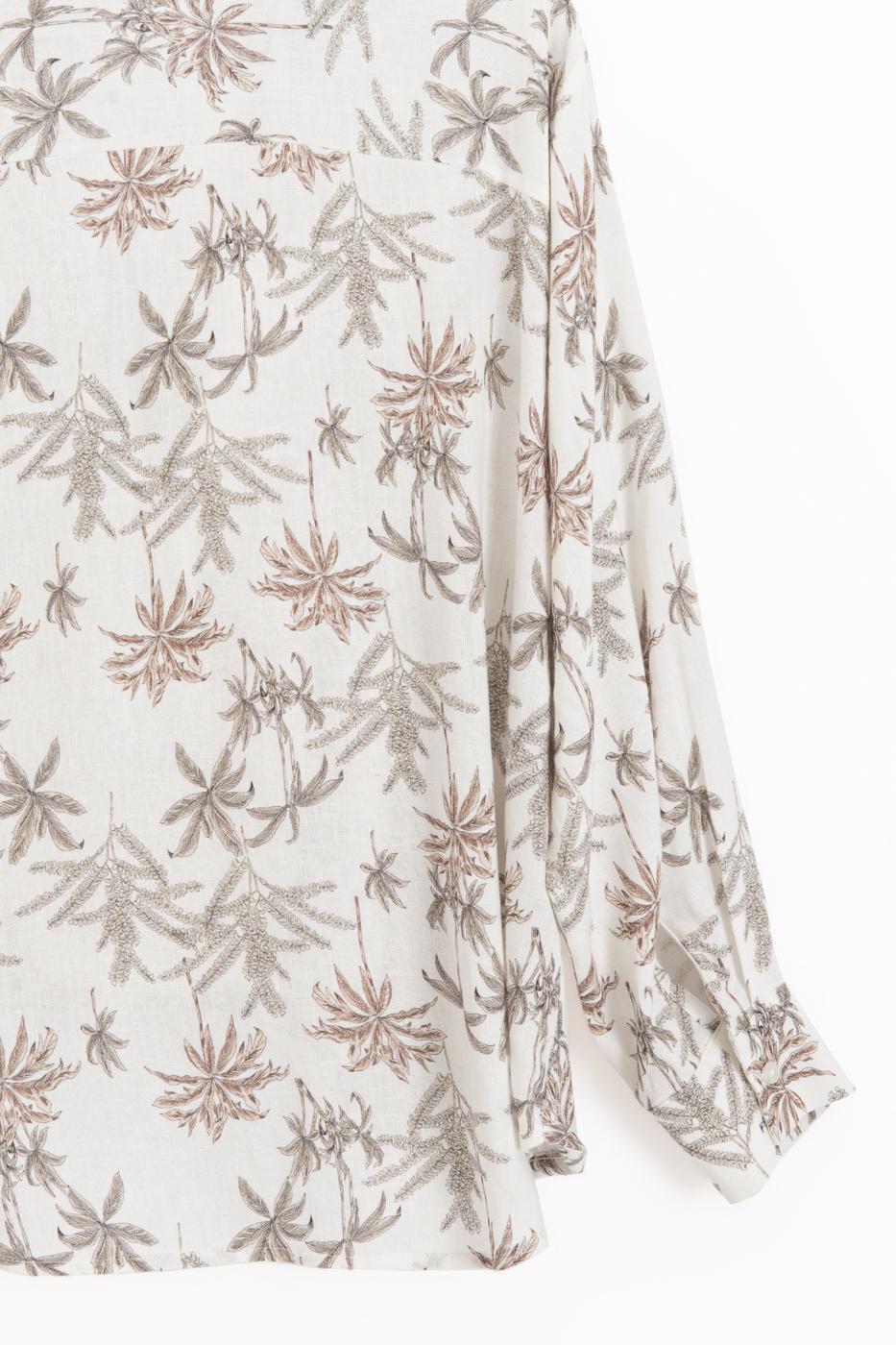 Balloon Linen Blouse Ecru