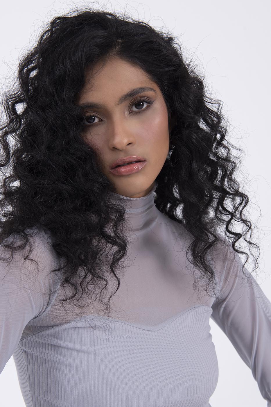 Balloon sleeve transparent blouse
