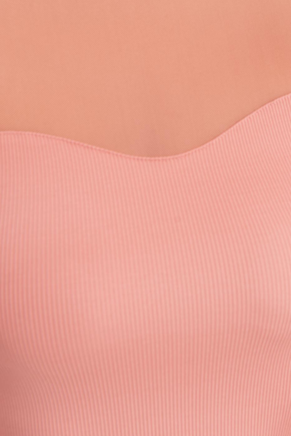 Balloon sleeve transparent blouse Salmon