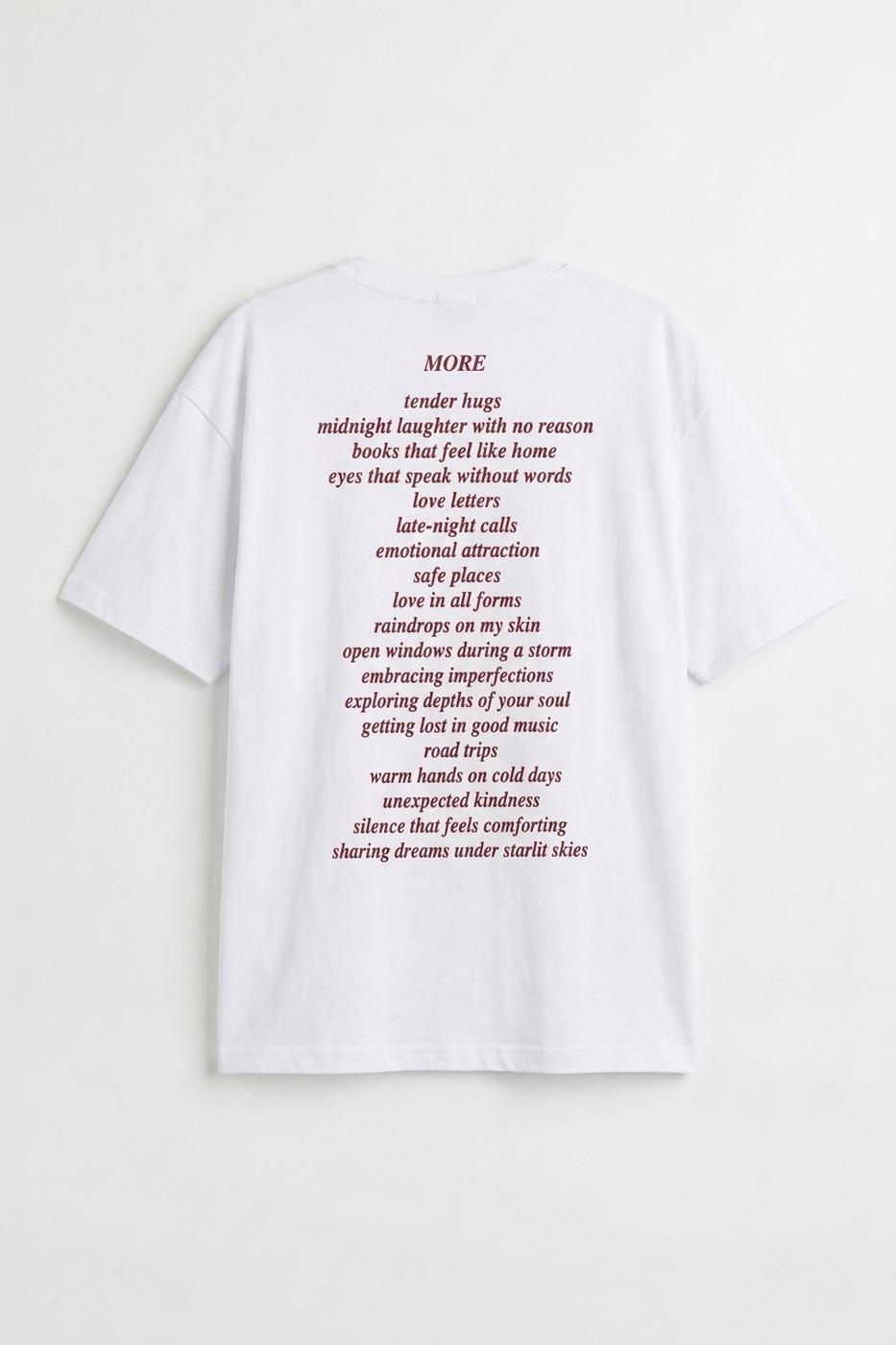 Basic Printed Oversize T-shirt White