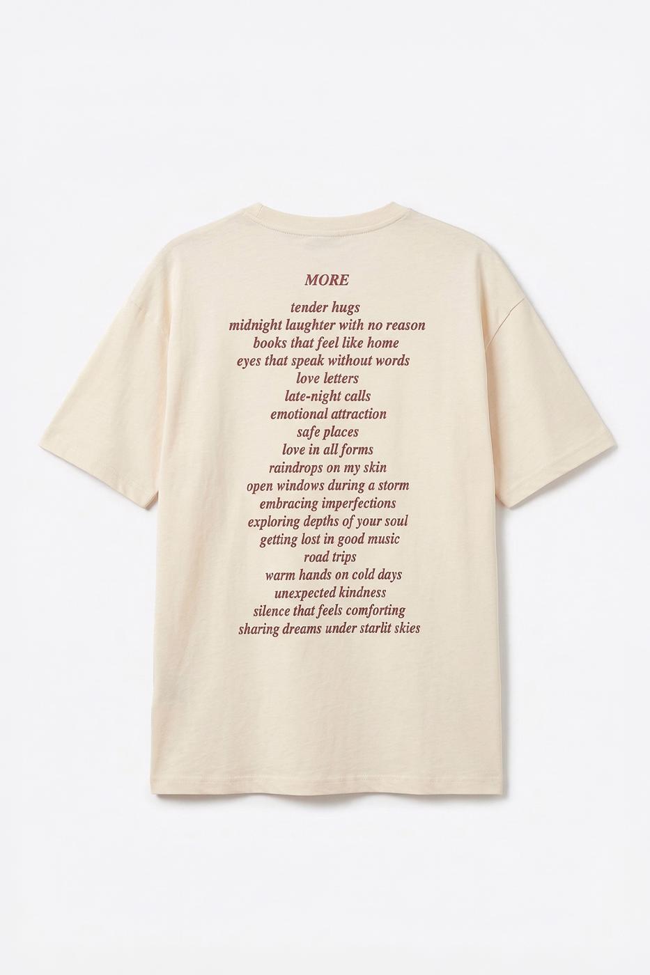 Basic Printed Oversize T-shirt Ecru