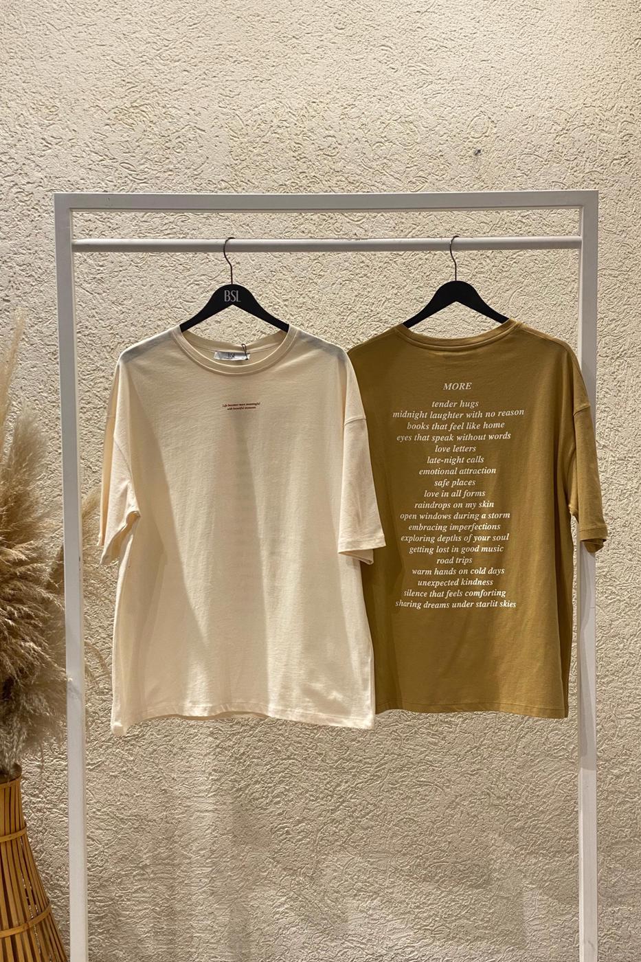 Basic Printed Oversize T-shirt Mıxed