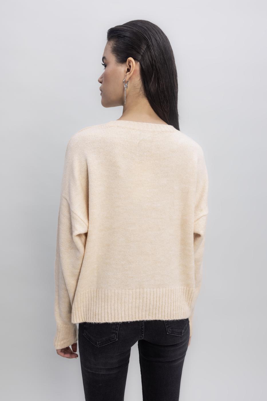 Basic Knit Pullover Beige