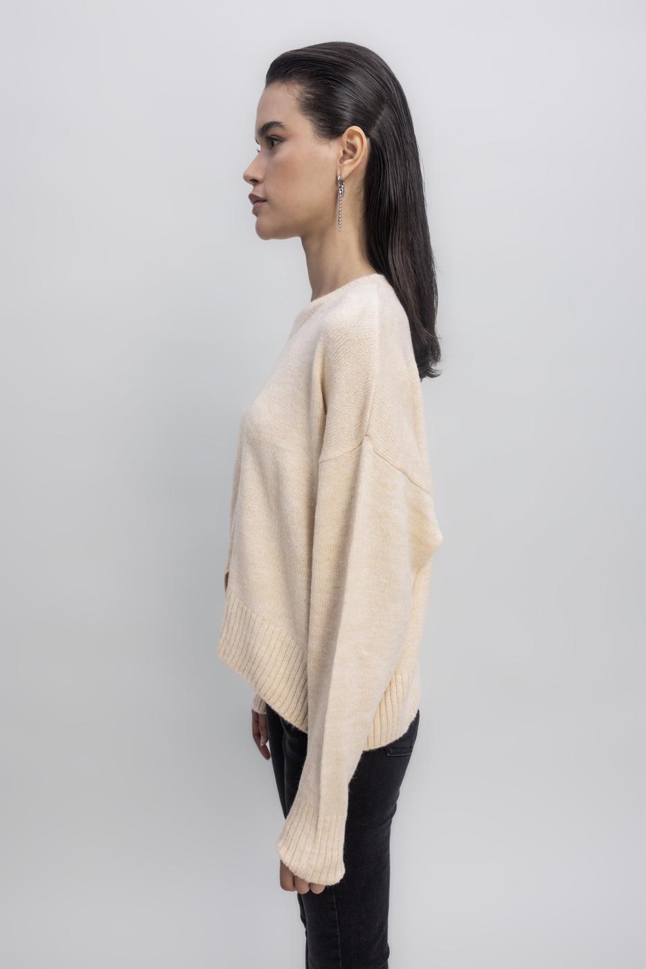 Basic Knit Pullover Beige