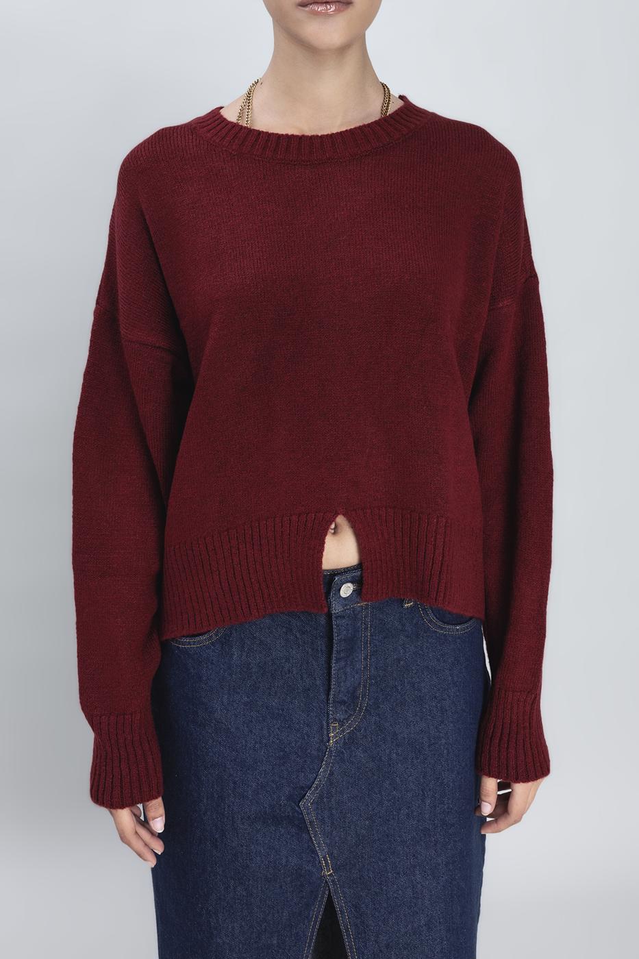 Basic Knit Pullover Burgundy