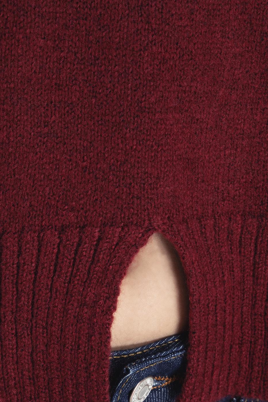 Basic Knit Pullover Burgundy