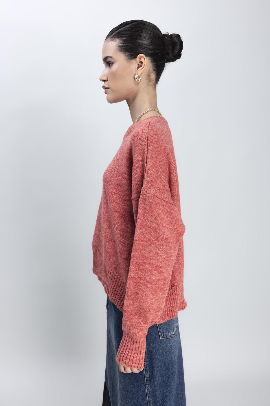 Basic Knit Pullover Drıed rose