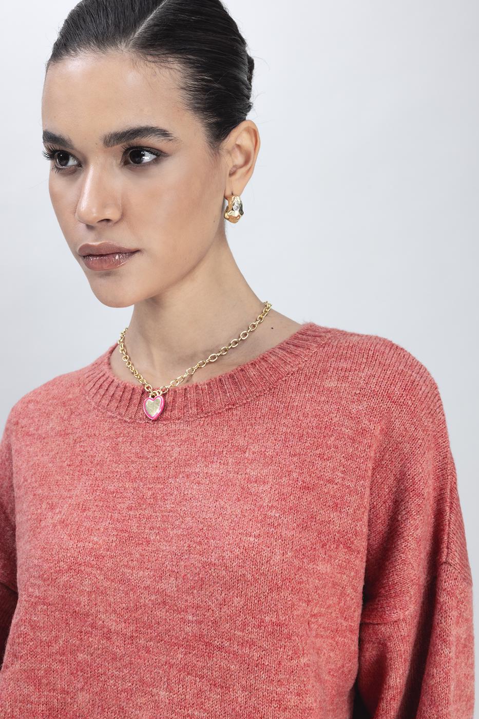 Basic Knit Pullover Drıed rose