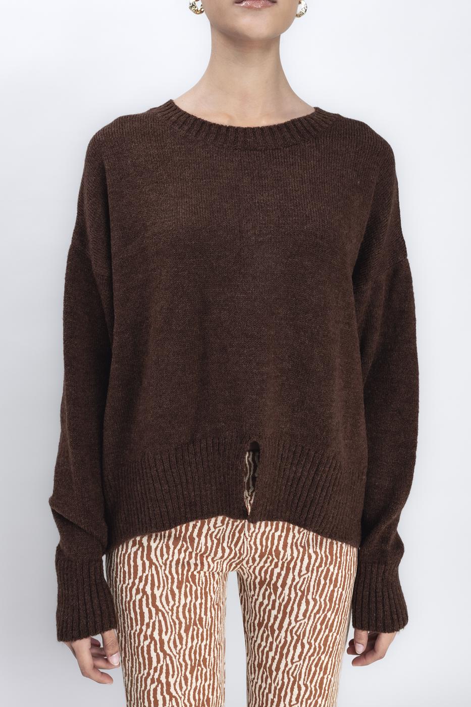 Basic Knit Pullover Brown