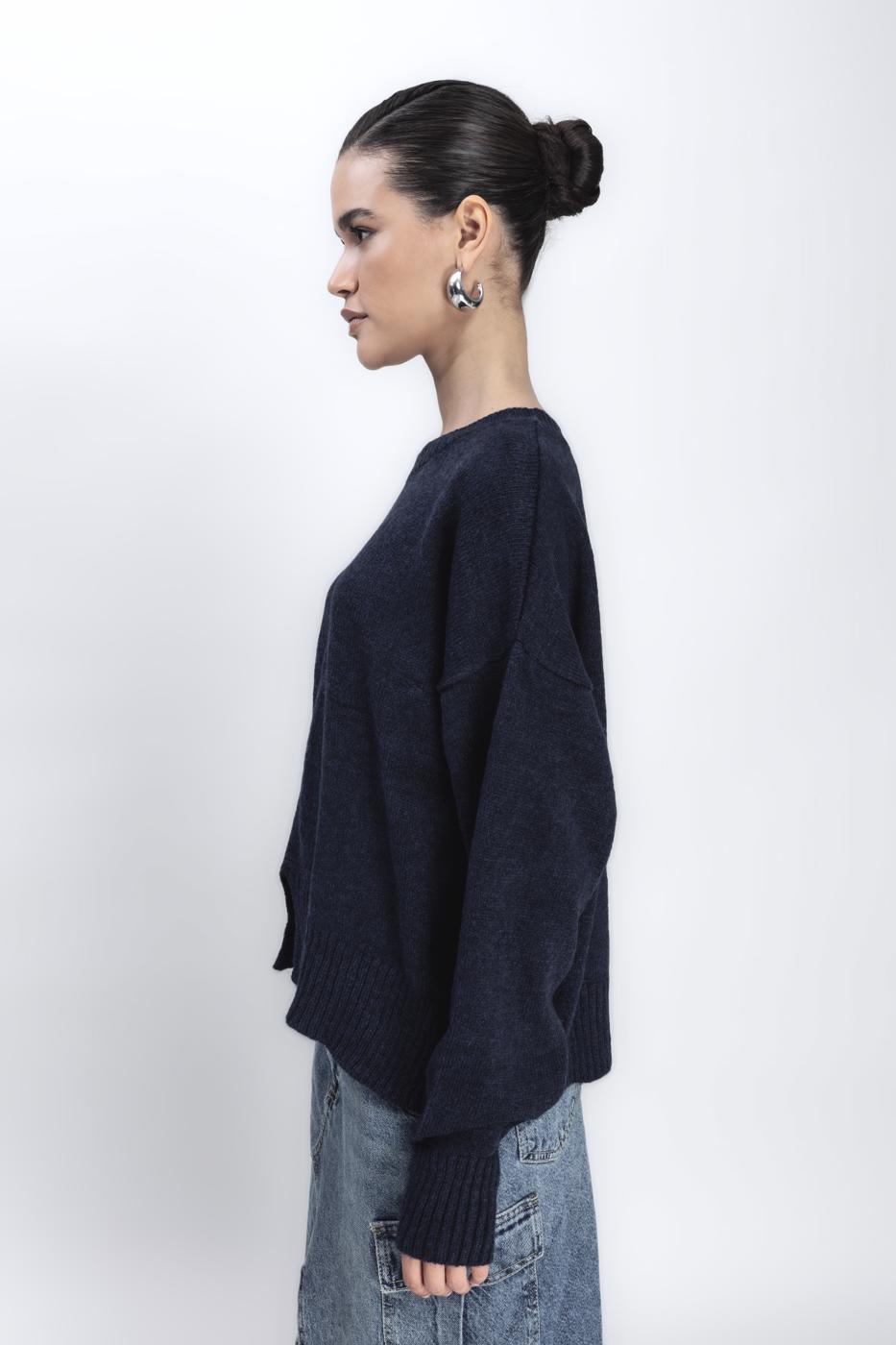 Basic Knit Pullover Navy