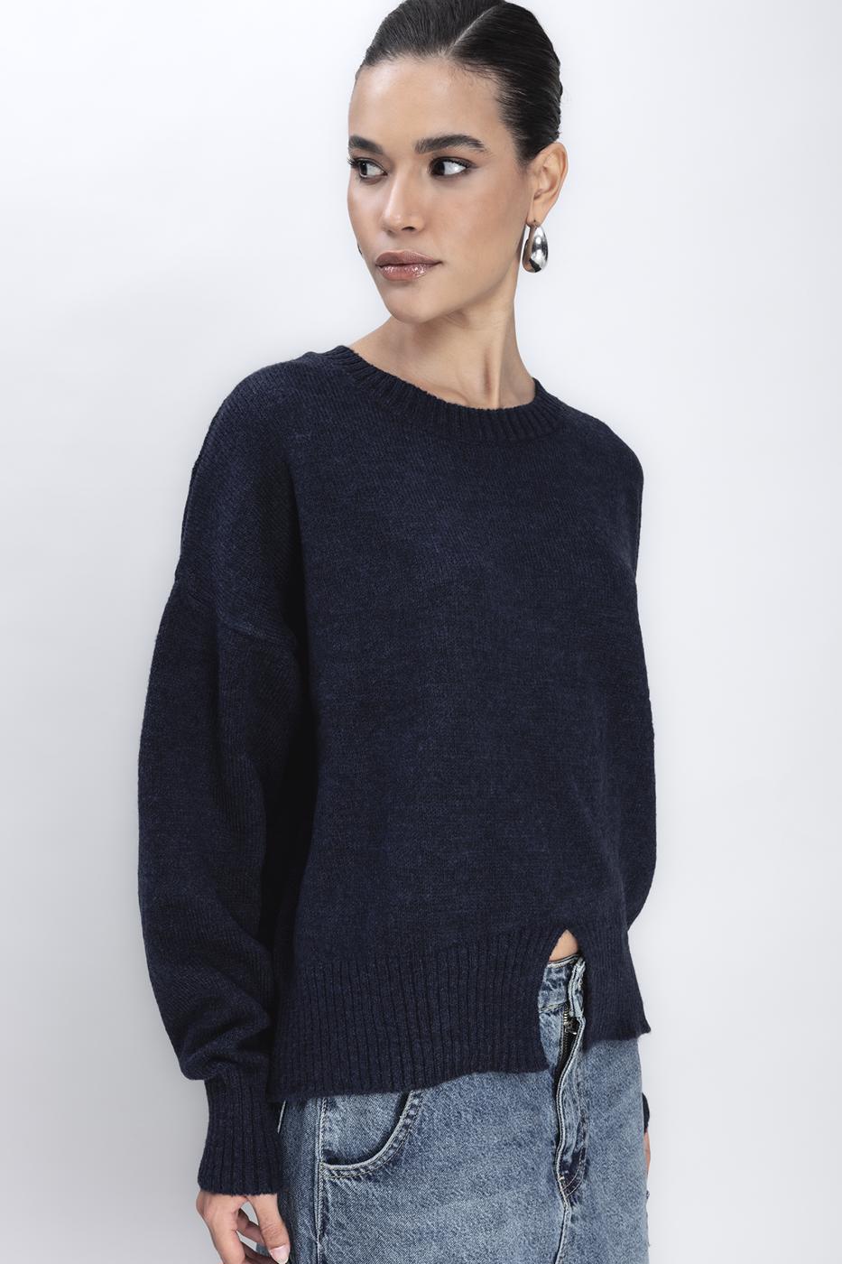 Basic Knit Pullover Navy
