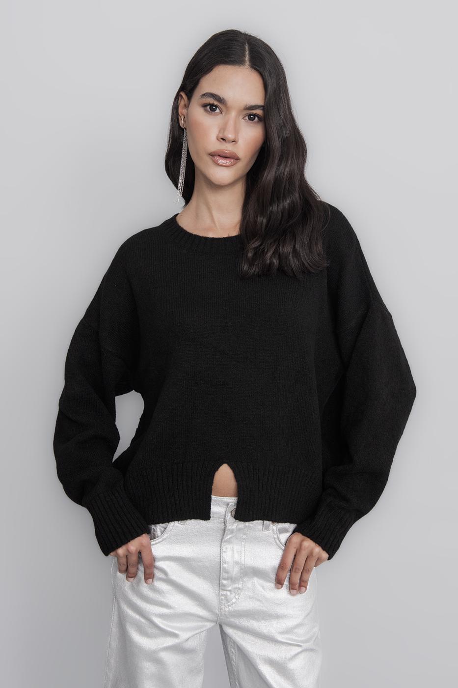 Basic Knit Pullover Black