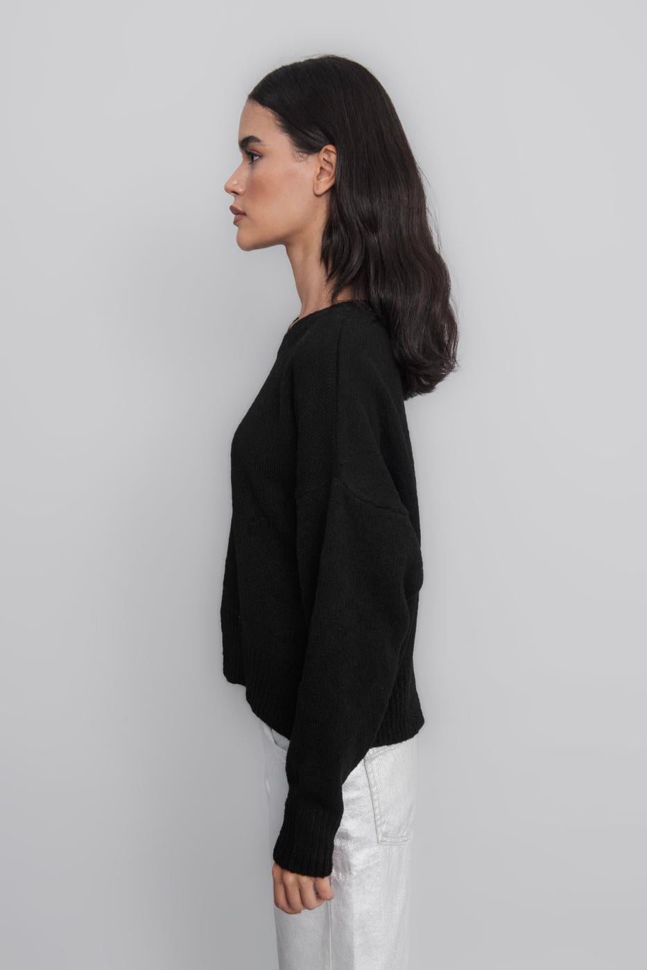 Basic Knit Pullover Black