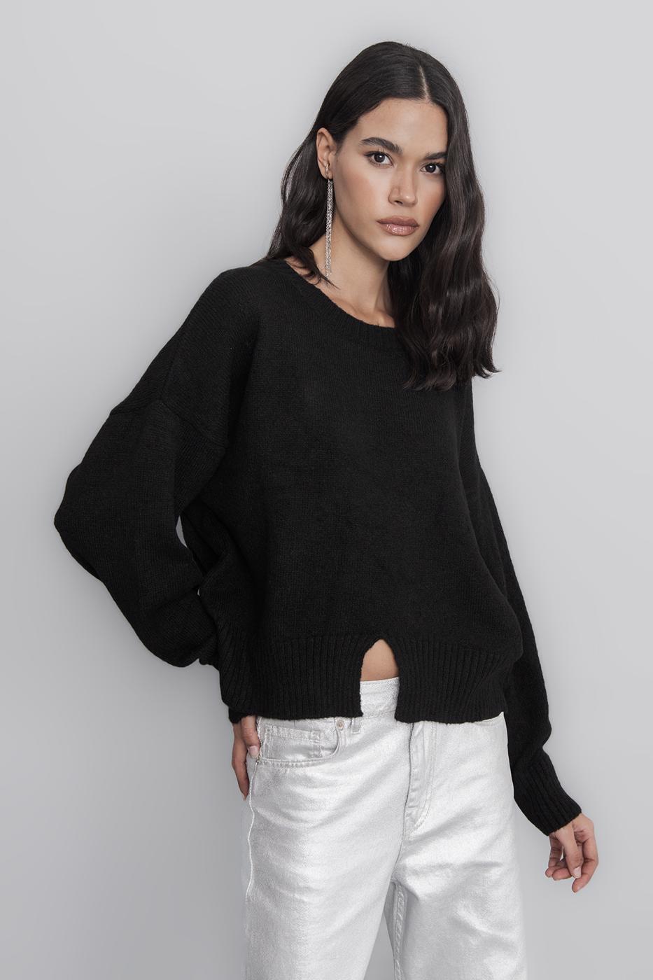 Basic Knit Pullover Black