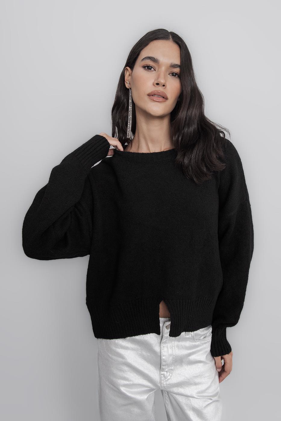 Basic Knit Pullover Black