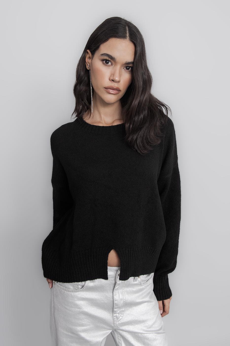 Basic Knit Pullover Black