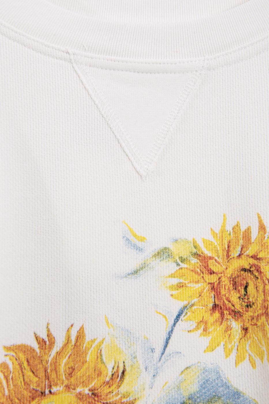 Printed Basic Sweatshirt Ecru