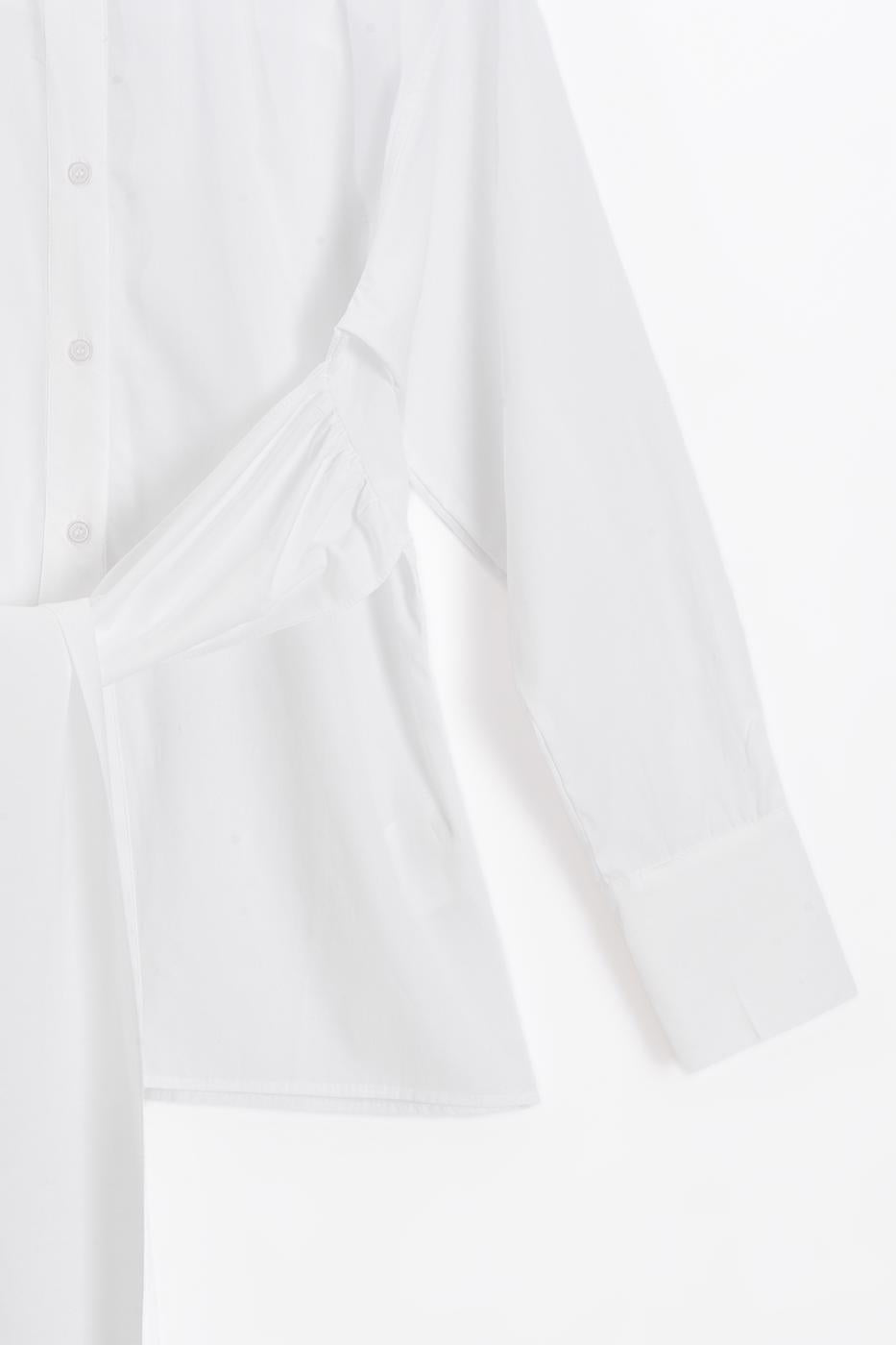 Shirt with Tie Waist White