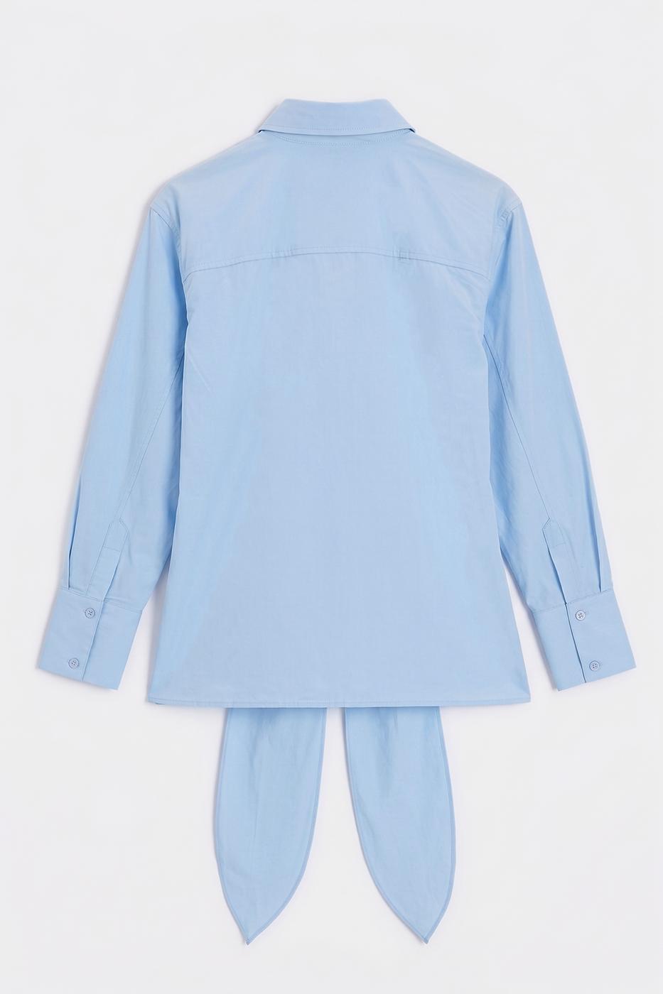 Shirt with Tie Waist Blue