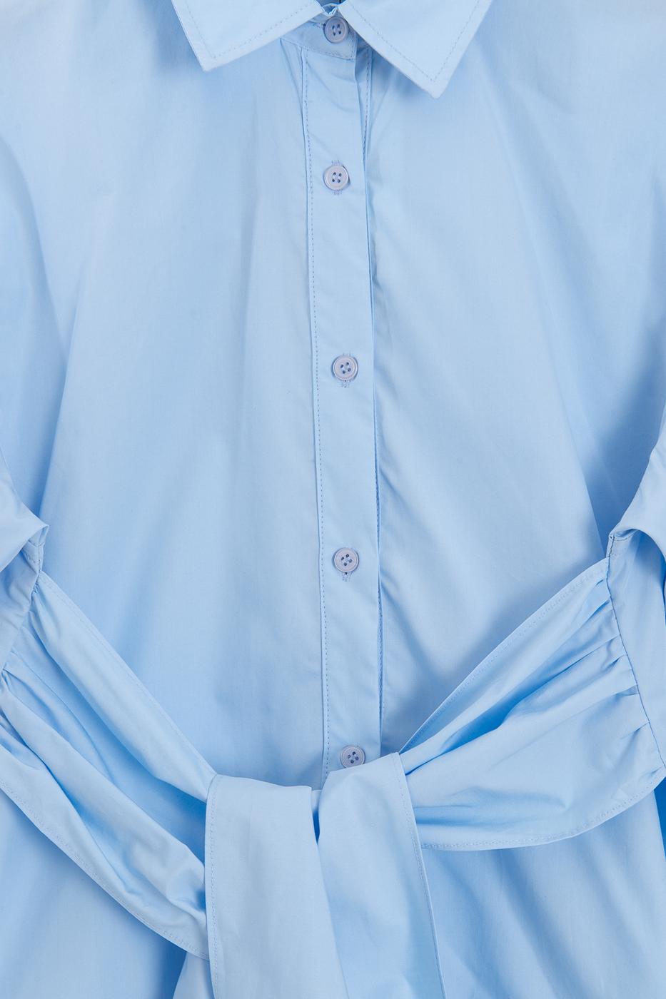 Shirt with Tie Waist Blue