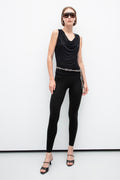 Ankle Length Elastic Leggings Black