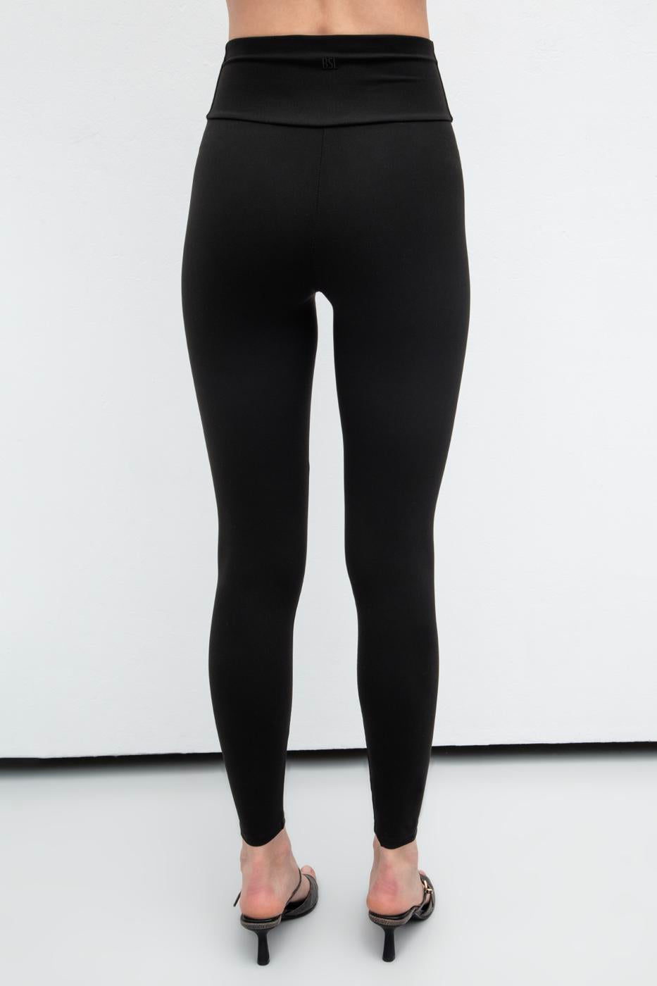 Ankle Length Elastic Leggings Black