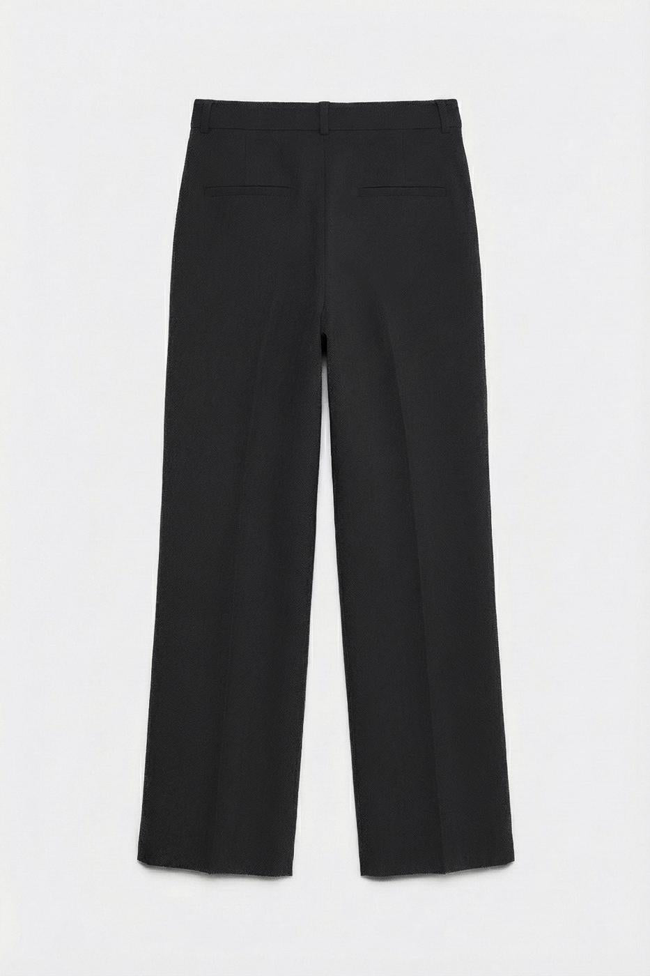 Ankle-Length Fabric Trousers Black