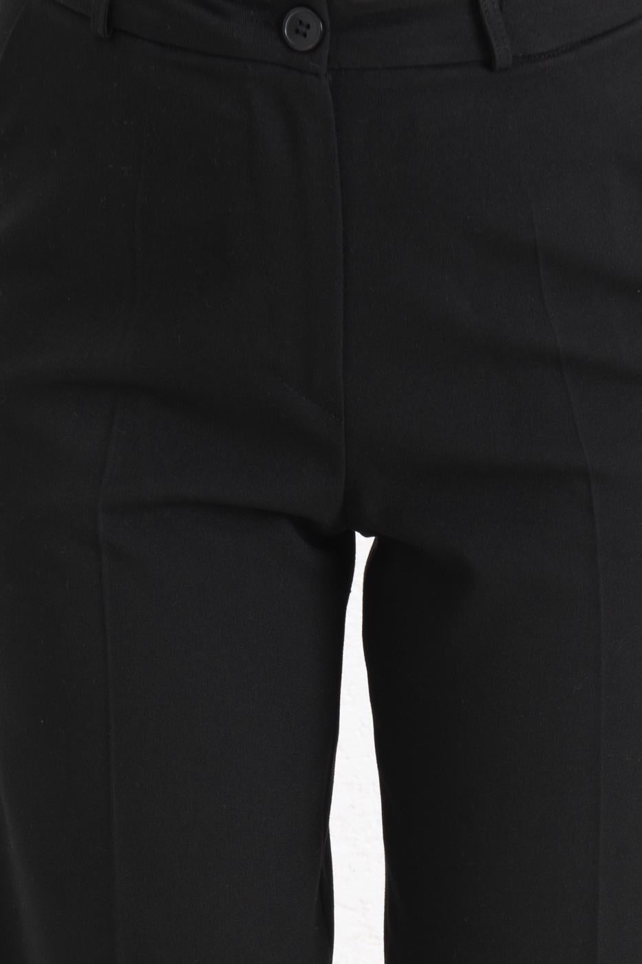 Ankle-Length Fabric Trousers Black