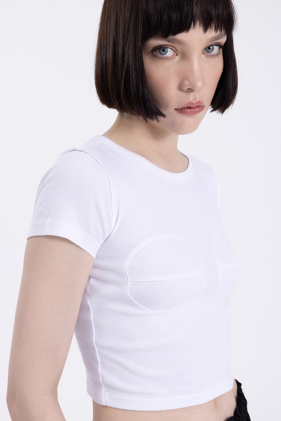 Crew Neck Crop Top White