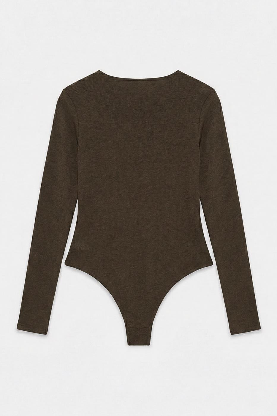 Bicycle Collar Bodysuit Khaki