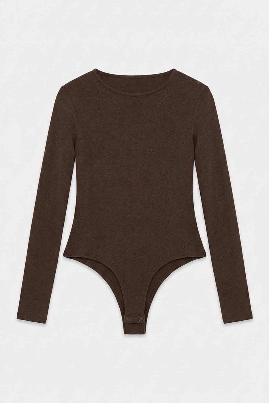 Bicycle Collar Bodysuit Brown