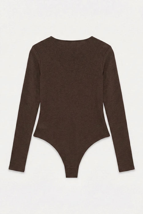 Bicycle Collar Bodysuit Brown
