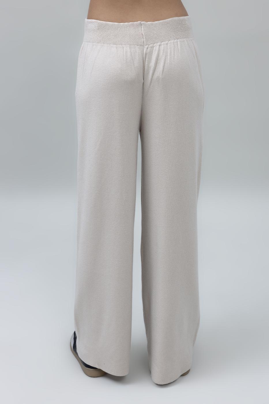 Wide Leg Knit Pants Beige