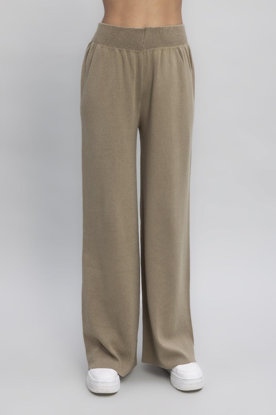 Wide Leg Knit Pants Khaki
