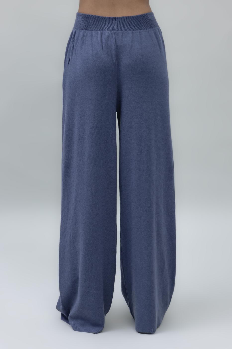 Wide Leg Knit Pants İndigo