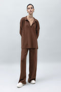 Wide Leg Knit Pants Brown