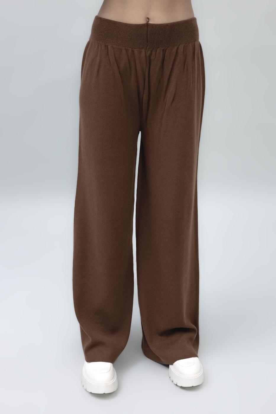 Wide Leg Knit Pants Brown