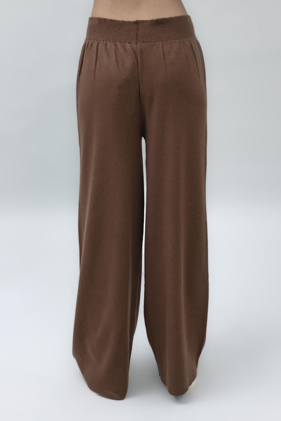 Wide Leg Knit Pants Brown