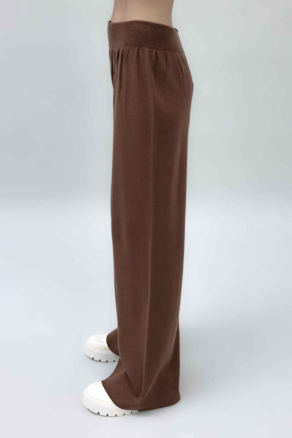 Wide Leg Knit Pants Brown