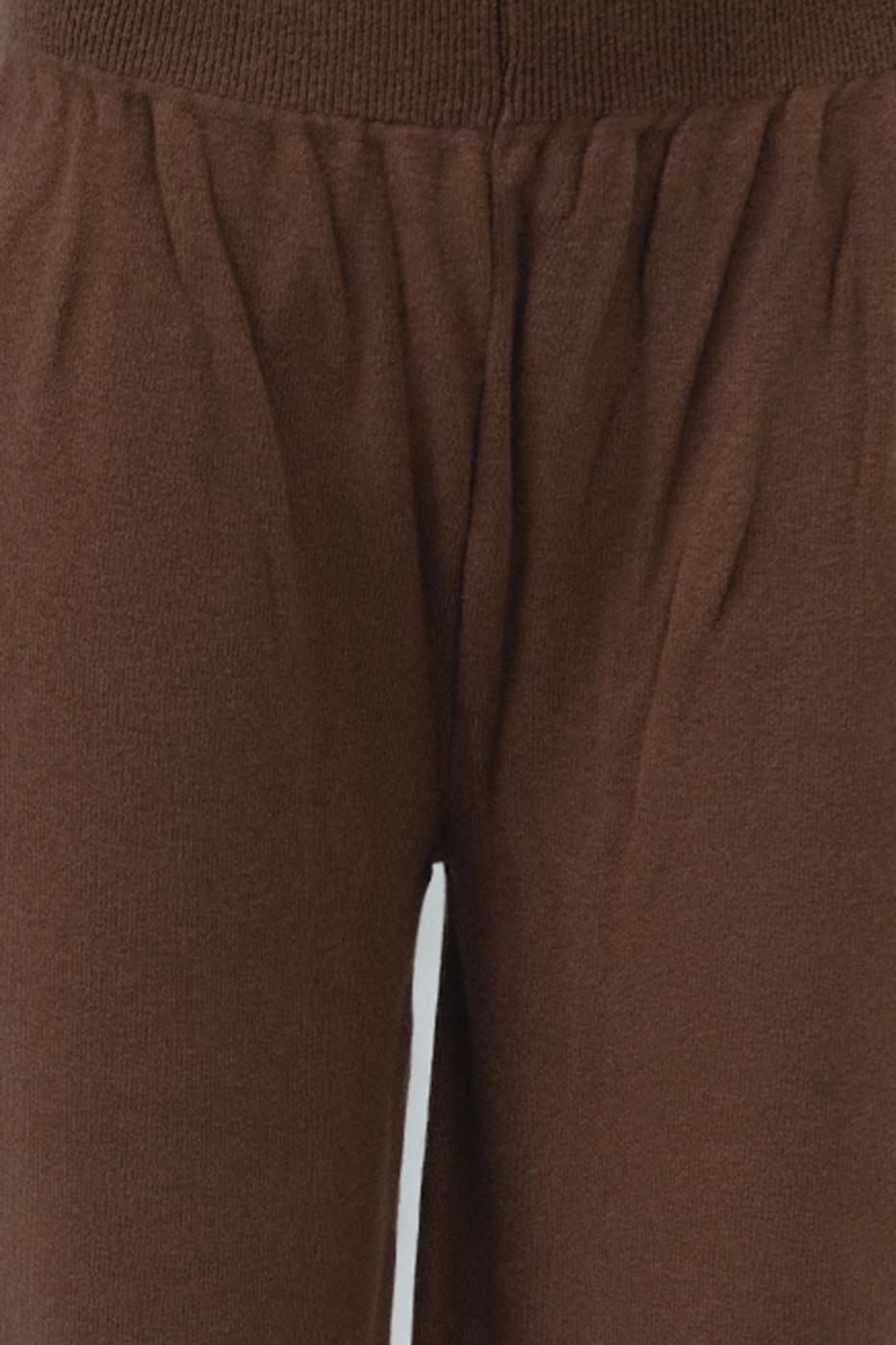 Wide Leg Knit Pants Brown