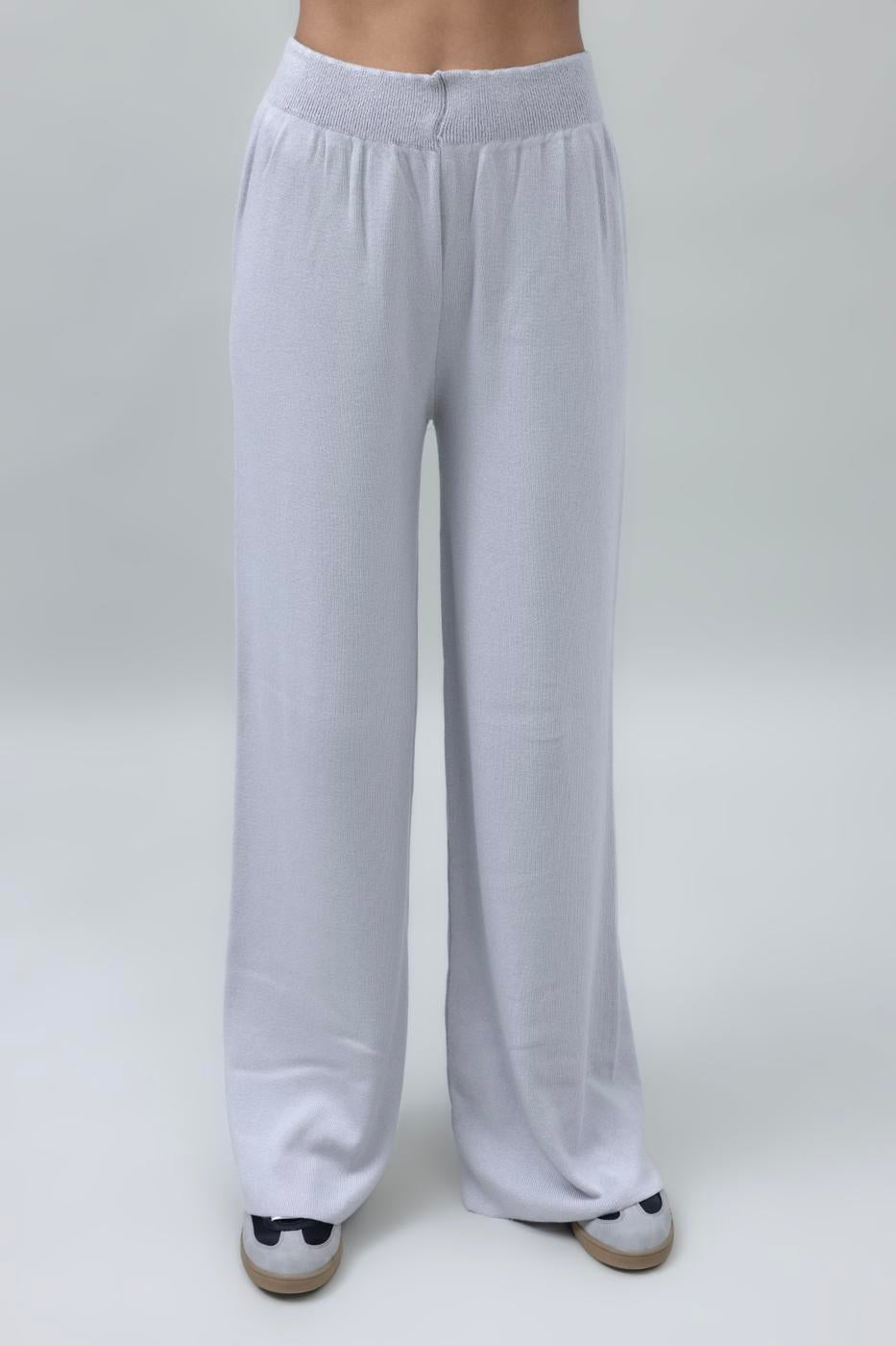 Wide Leg Knit Pants Stone