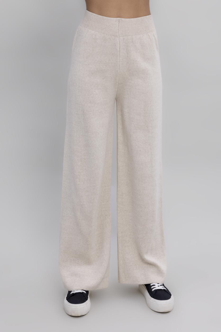 Wide Leg Knit Pants Ecru