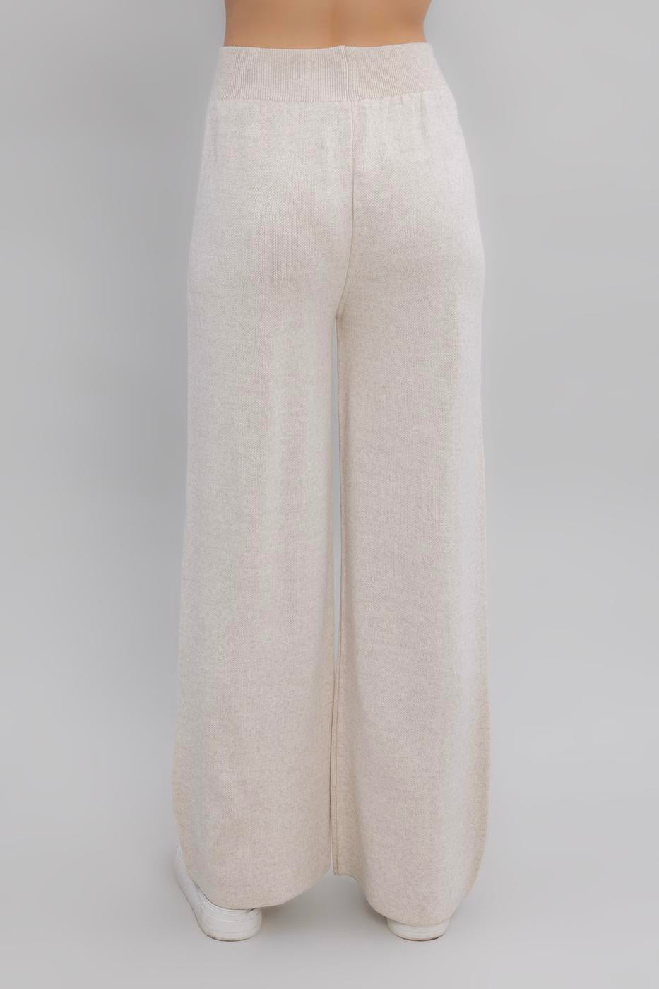 Wide Leg Knit Pants Ecru
