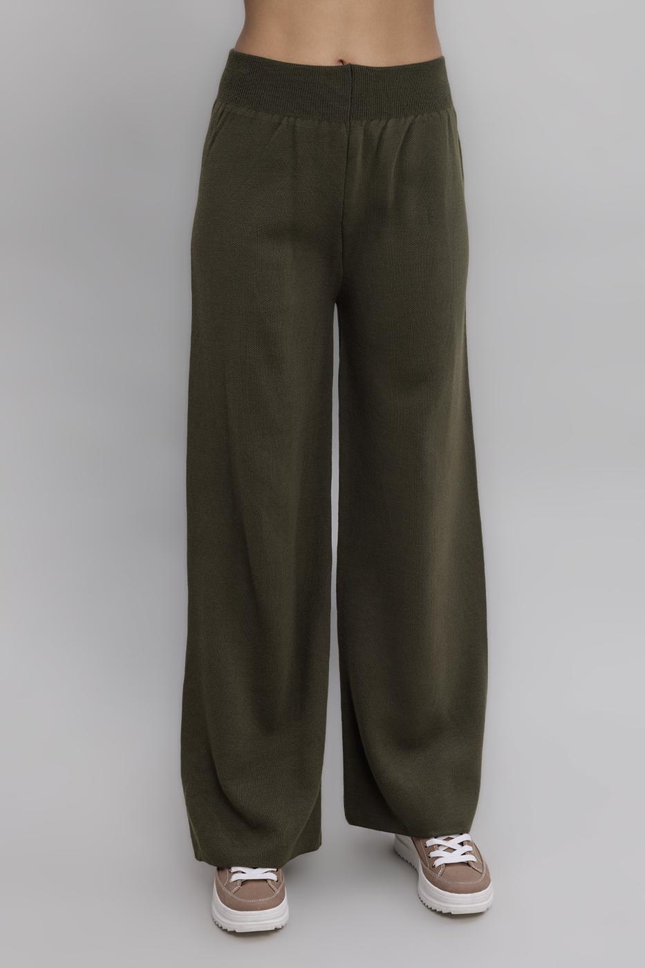 Wide Leg Knit Pants Khaki
