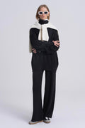 Wide Leg Knitwear Trousers Black
