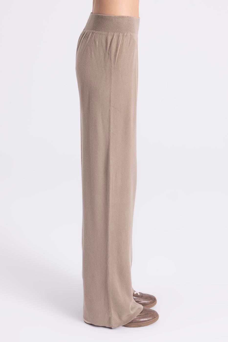 Wide Leg Knitwear Trousers Mink