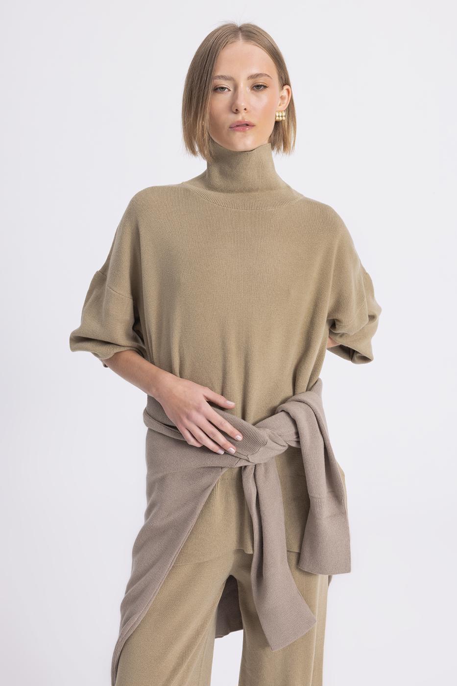 Wide Leg Knitwear Trousers Green